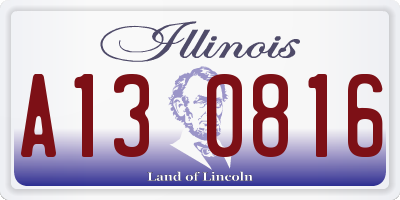 IL license plate A130816