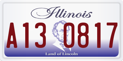 IL license plate A130817