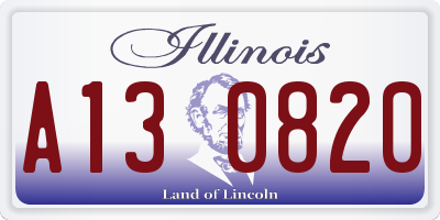 IL license plate A130820