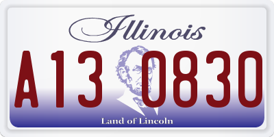 IL license plate A130830