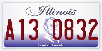 IL license plate A130832