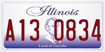 IL license plate A130834