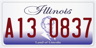 IL license plate A130837