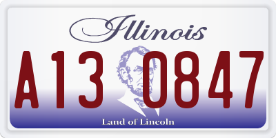 IL license plate A130847
