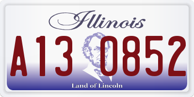 IL license plate A130852