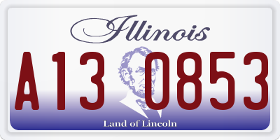 IL license plate A130853
