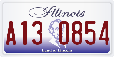IL license plate A130854