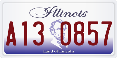 IL license plate A130857