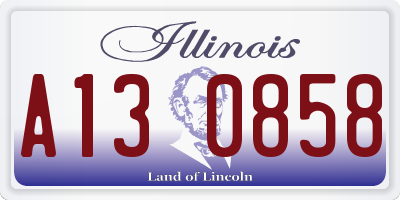 IL license plate A130858