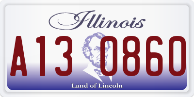 IL license plate A130860