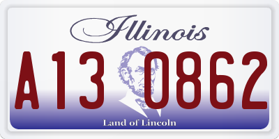 IL license plate A130862