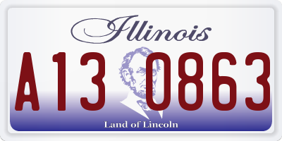 IL license plate A130863