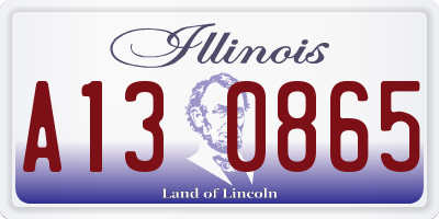IL license plate A130865