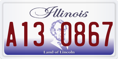 IL license plate A130867