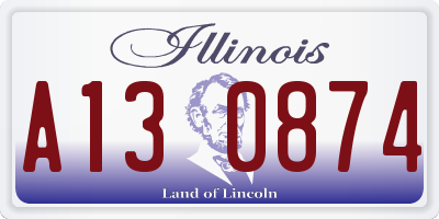 IL license plate A130874