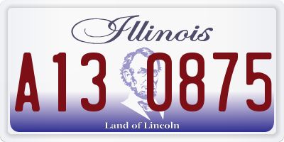 IL license plate A130875