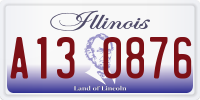 IL license plate A130876