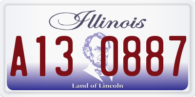 IL license plate A130887