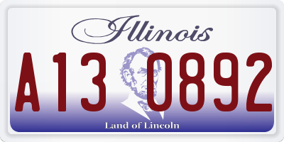 IL license plate A130892