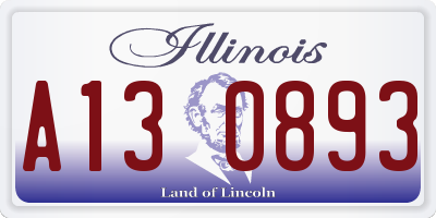 IL license plate A130893