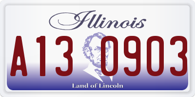 IL license plate A130903