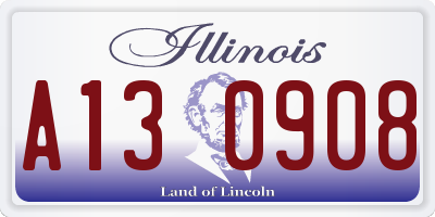 IL license plate A130908