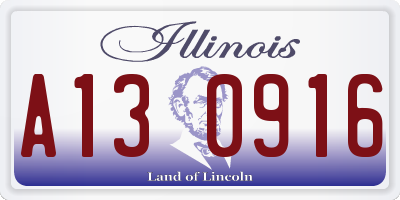 IL license plate A130916
