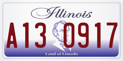 IL license plate A130917