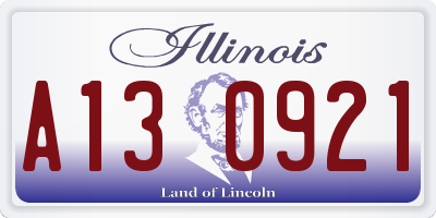 IL license plate A130921