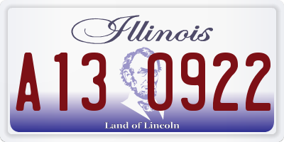 IL license plate A130922