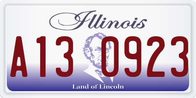 IL license plate A130923