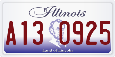 IL license plate A130925