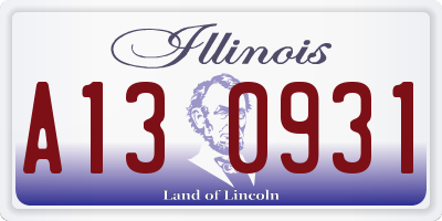 IL license plate A130931
