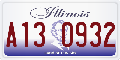IL license plate A130932