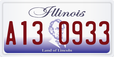 IL license plate A130933
