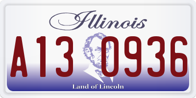 IL license plate A130936