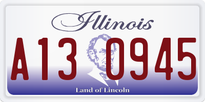 IL license plate A130945