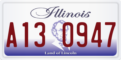 IL license plate A130947