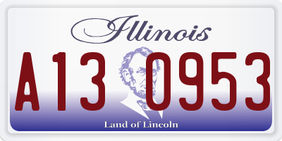 IL license plate A130953