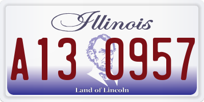 IL license plate A130957
