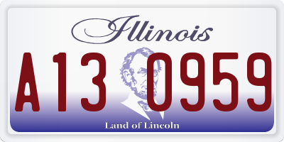 IL license plate A130959
