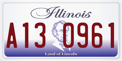 IL license plate A130961
