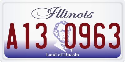 IL license plate A130963