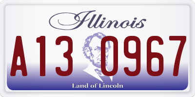 IL license plate A130967
