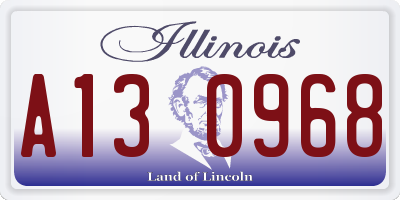 IL license plate A130968