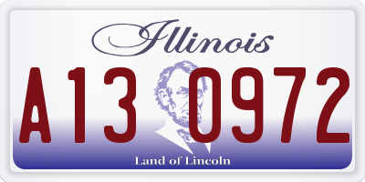 IL license plate A130972