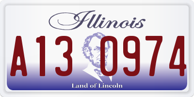 IL license plate A130974