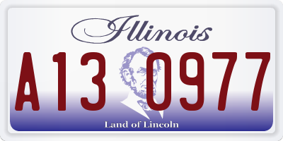 IL license plate A130977