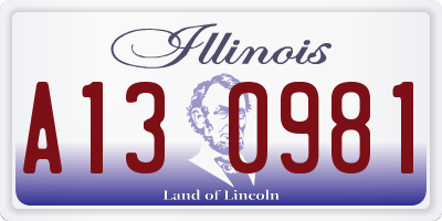 IL license plate A130981