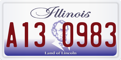 IL license plate A130983